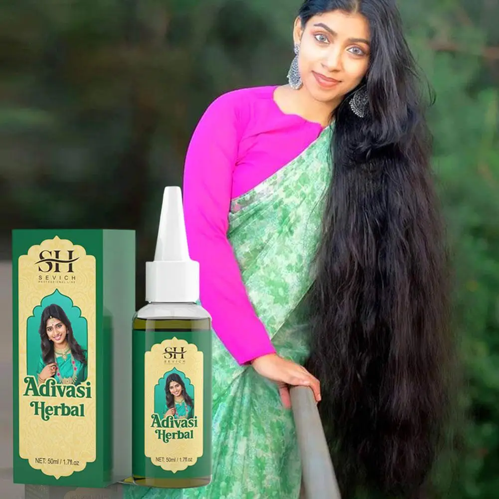 Nuevo aceite Original de la India de 50ml, aceite de romero a base de hierbas Adivasi para hombres y mujeres, aceites gruesos para el cuidado de la pérdida de cabello U1S4