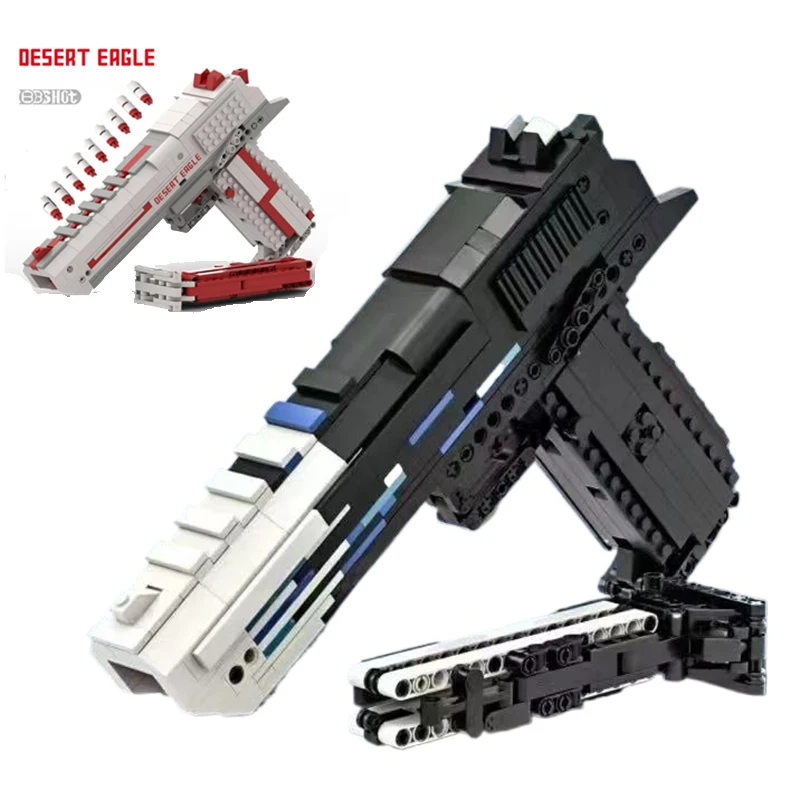

Горячий пустынный орланный пистолет с пулями MOC, набор строительных блоков, одиночный пистолет для стрельбы, DIY кирпичи, игрушки для мальчиков, подарок на день рождения для взрослых