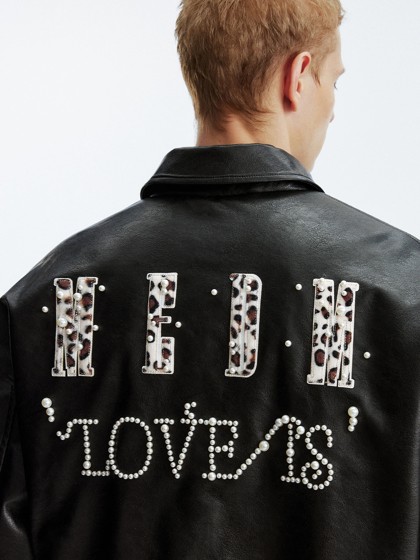 MEDM Jaket Baseball Katun Berkerah Kulit Lapis Ganda Model Lipat Kasual Streetwear Pria Mantel Panjang Hangat Bahan Poliester