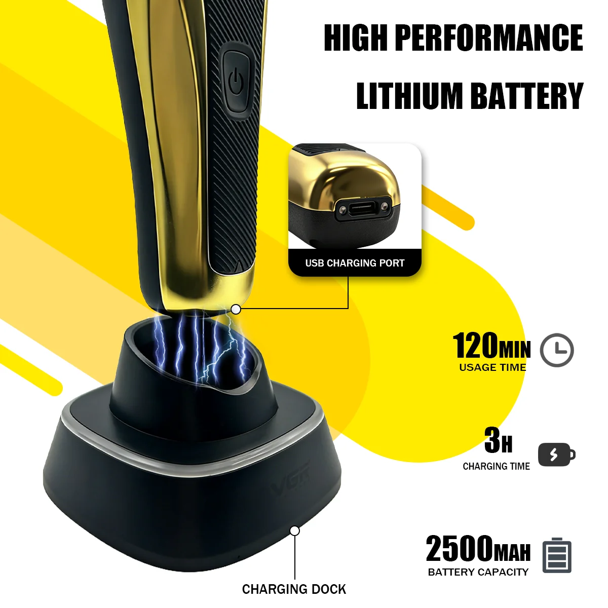 VGR Hair Trimmers Professional Hair Trimmers Vector Motor Haircut Machine 9000RPM Hair Clippers Adjustable Trimmer for Men V-015 image 4