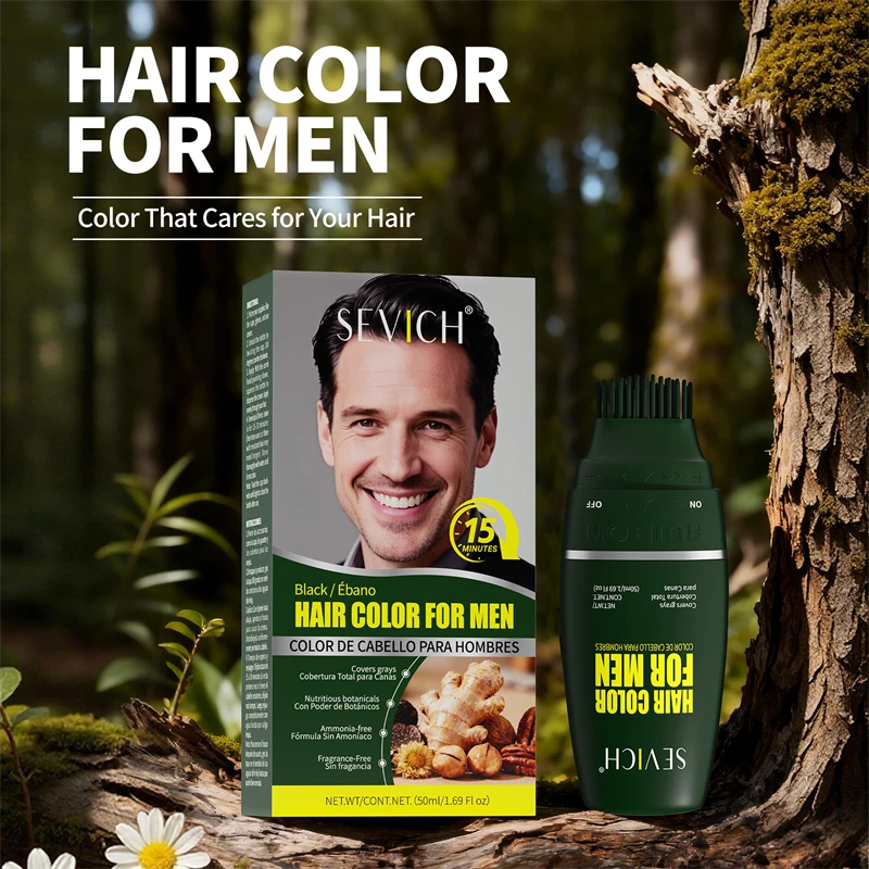 

SEVICH Hair Dye Brush 50ml For Men Natural Fast Coloring Beard & Hair Dye Stick Hair Darkening Cream Permanent Gray Hair Dye