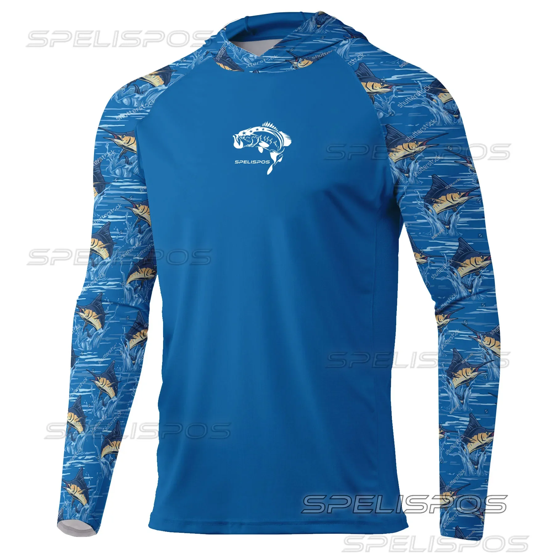 

SPELISPOS New Hoodie Fishing Shirt For Men Breathable Clothes Fishing Long Sleeve Sun Protection UPF 50+ Outdoor Pesca Jersey