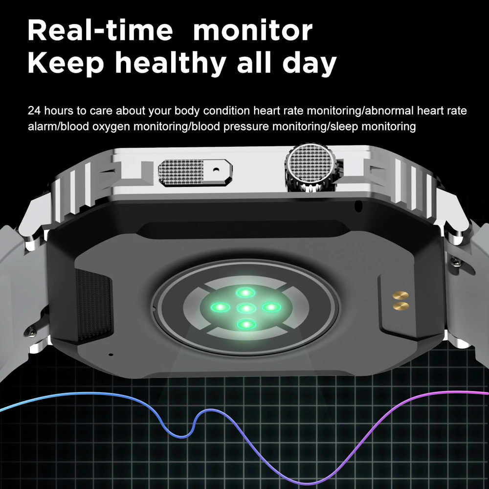 Умные часы для мужчин и женщин, умные часы с экраном 1,96 дюйма HD и синими зубьями для звонков, водонепроницаемые, с монитором здоровья, голосовым помощником, для занятий спортом на открытом воздухе