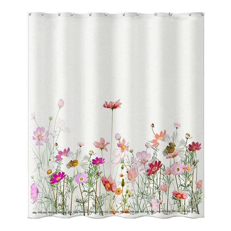 1 Piece Watercolor Eucalyptus Shower Curtain Waterproof Shower Curtain Sets Machine Washable Decor Bath Curtain Polyester Fabric