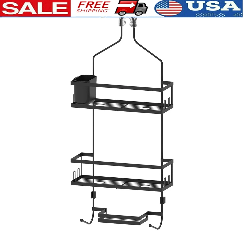 

Подвесная душевая кабина с замком и двумя полками. Поднос для мыла. Устойчивость к ржавчине. Простая установка. Крючки. Съемная чашка. Перевернутое хранилище.