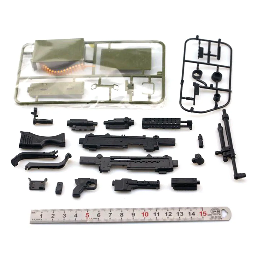 1/6 Scale M240B Machine Gun Assemble Model Puzzles Bricks Military Weapon Sand Table Toy For Action Figure