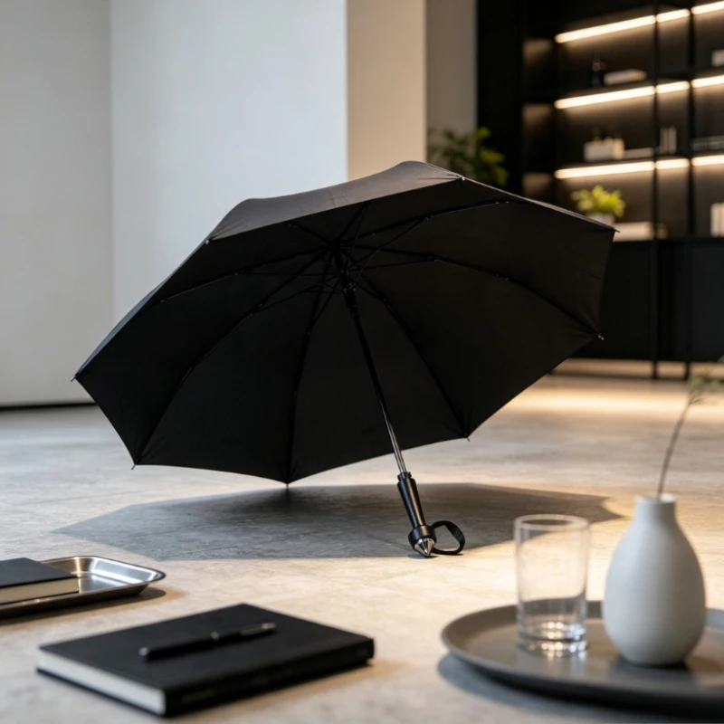 Self Defense Umbrella Long Handle Golf Parasol with Detachable Rod Solid Steel Emergency Window Breaker Rain Umbrella for Men