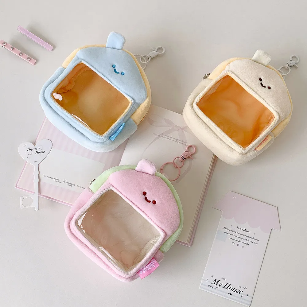 Girlcartoon Plush Small House Transparent Three-dimensional Baby Bag Girl Out Baby with Storage Bags Walking Lta Bag Hanging