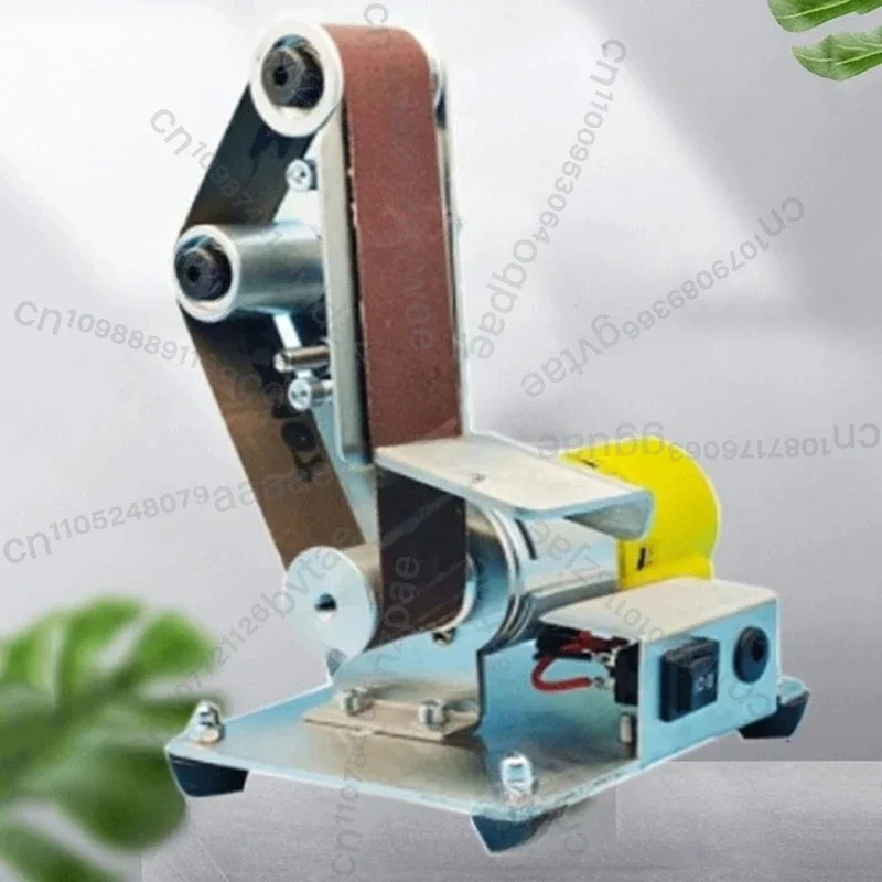Electric Belt Sander Vertical Miniature Electric Belt Machine DIY Desktop Belt Grinder Knife Sharpener 110-220V 4000-9000/min