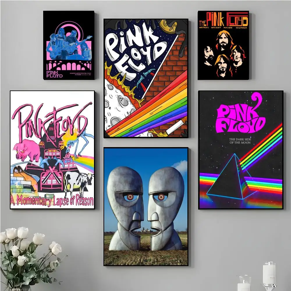 P-Pink F-Floyd ملصق فني عالي الدقة طباعة شخصية قماش جدار جدارية ملصق فني صور لغرفة المعيشة ديكور المنزل