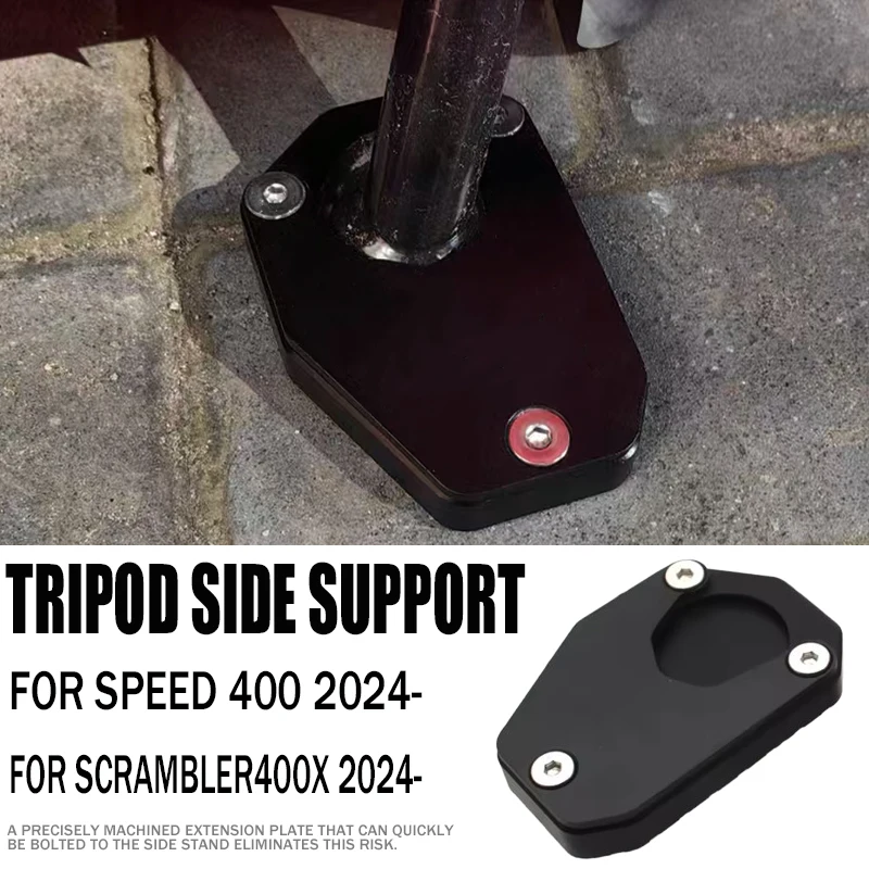 

For Scrambler400 X Speed400 Scrambler 400X Speed 400 2024 New Motorbike Accessories Kickstand Foot Side Stand Extension Pad Kit