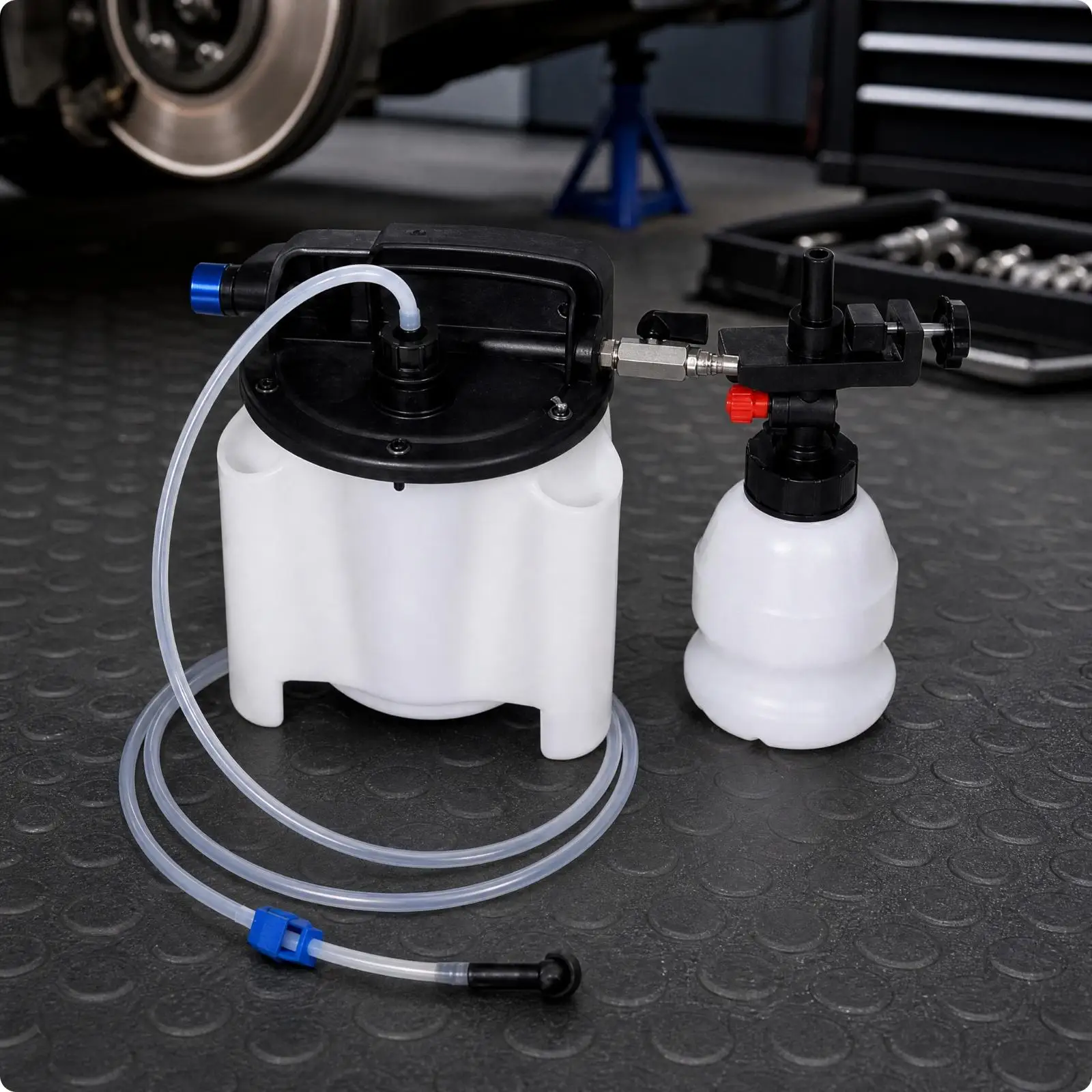 Compact Brake Bleeder Tool with Connector Hose for Vehicle Brake Fluid Exchange