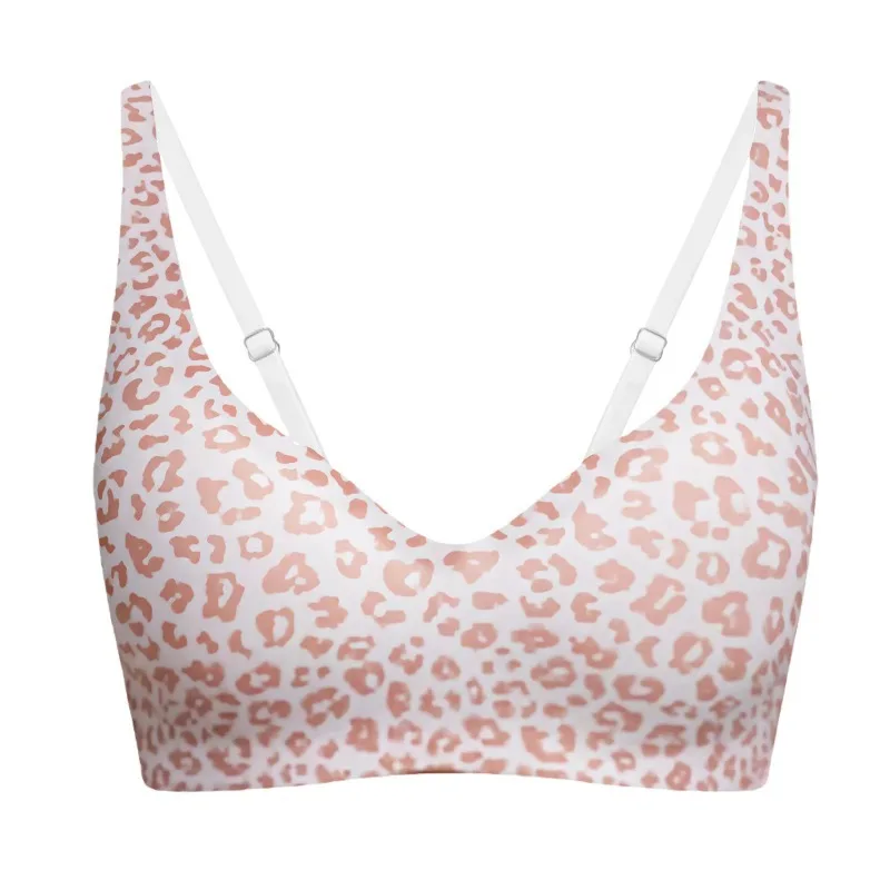

Pink Heart Seamless Wire-Free Comfortable Full-Cup Bra with Thin Molded Cups for Breathability and Support Beautiful Push Up Bra