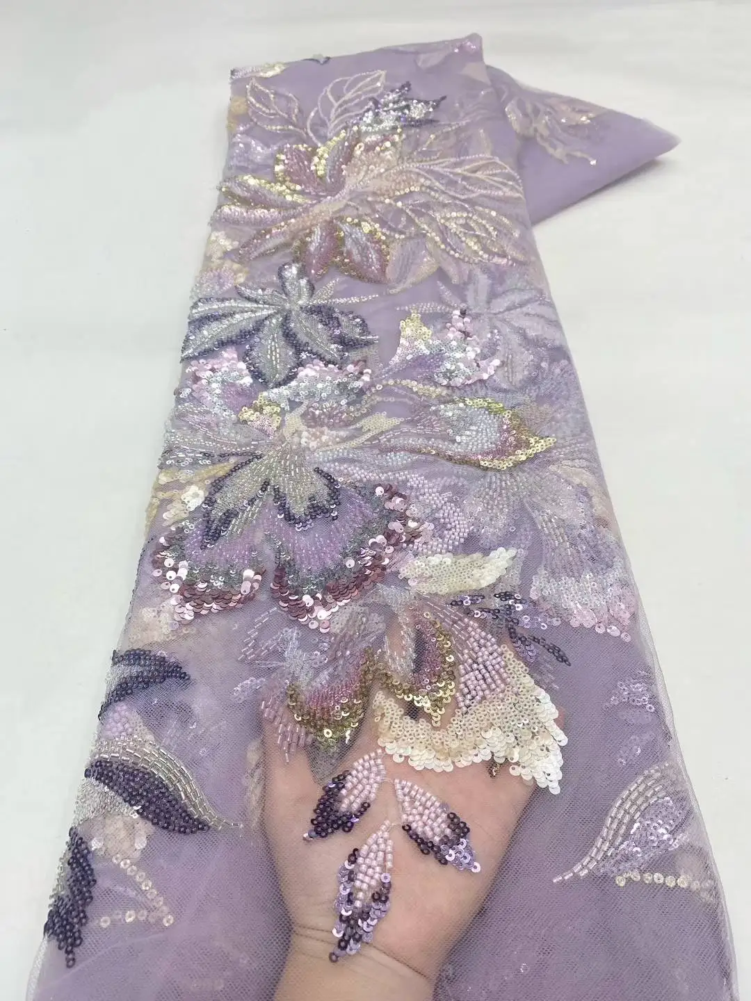 اليدوية الفرنسية تول أقمشة الدانتيل 2025 جودة عالية ثلاثية الأبعاد زهرة التطريز الخرز الأفريقي أقمشة الدانتيل لفساتين النساء