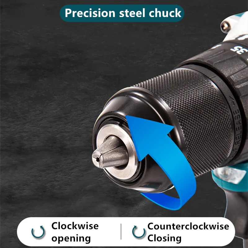 Imagem -05 - Brushless Electric Hammer Impact Drill Multifuncional sem Fio Chuck para Makita Bateria 18v Ferramentas Elétricas 420nm 35 Mais 13 mm