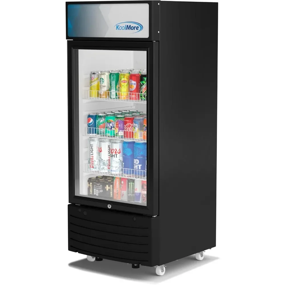 1D-6C 6 Cu. Ft. Commercial One Glass Door Display Upright Beverage Refrigerator Cooler Merchandiser-22.8 in. x 2