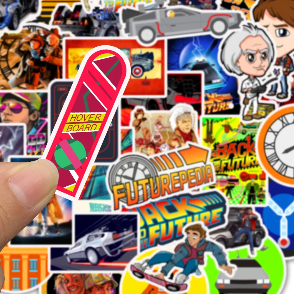 10/30/50PCS Back To The Future Cartoon Stickers Skateboard Motorcycle Luggage Guitar Waterproof Cool Decal Graffiti Stickers