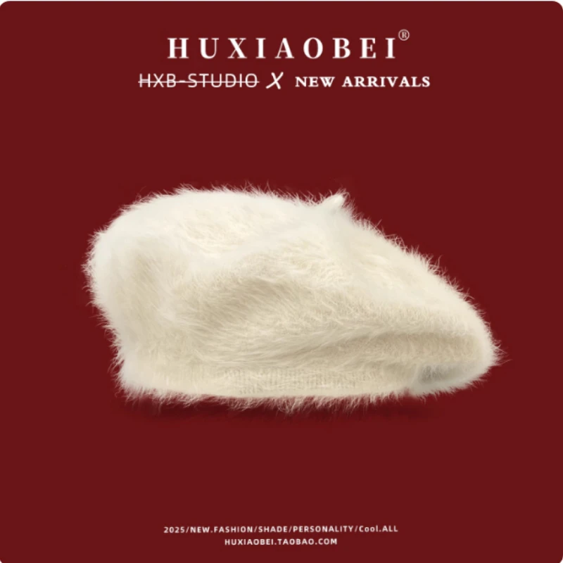 الكورية بلون تقليد الأرنب الفراء قبعة المرأة الخريف والشتاء في الهواء الطلق تنوعا مزاجه الدافئة قبة الرسام قبعة #4