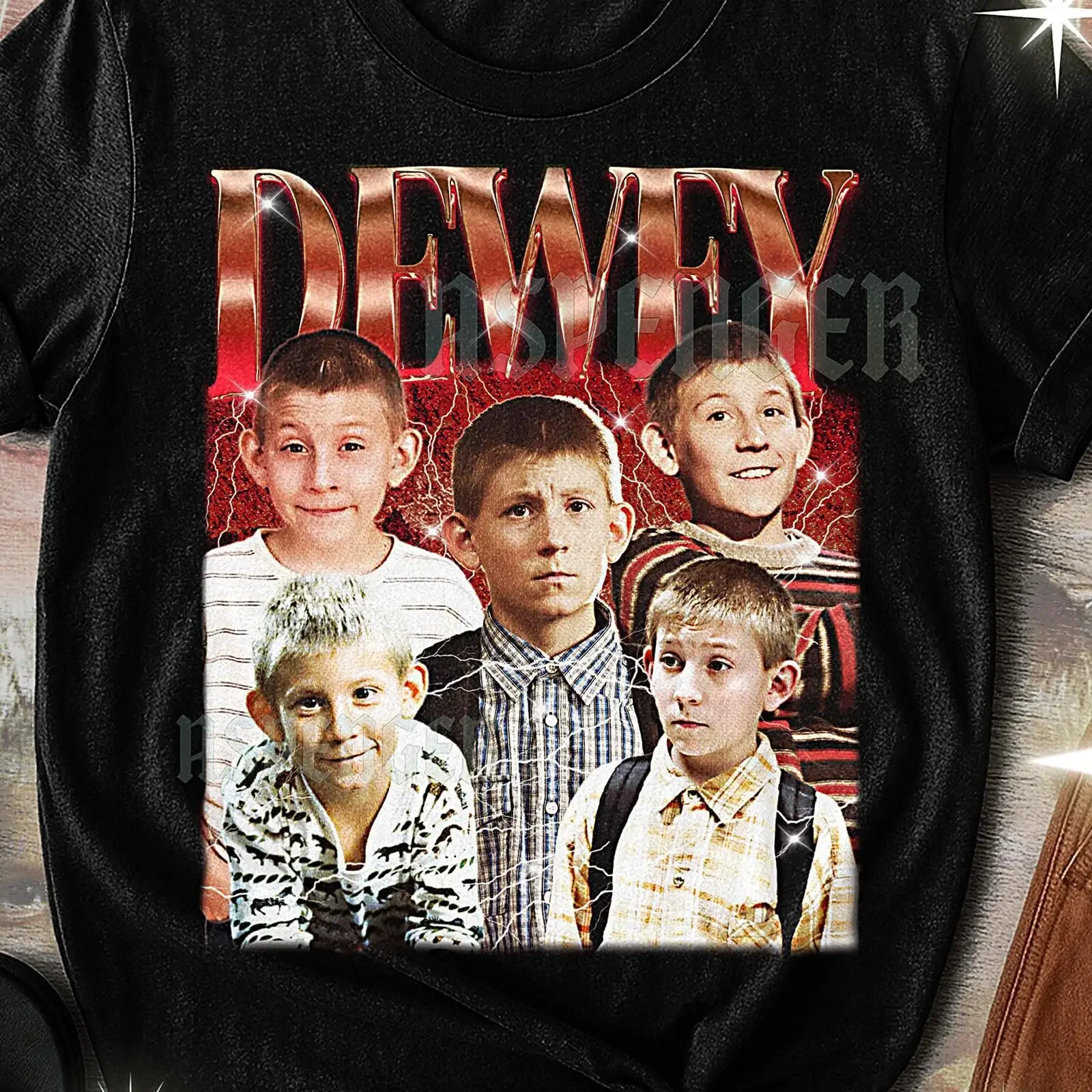 Dewey Vintage T Shirt Bootleg TV Character Comedy Star Performer 90s Retro Throwback Sweater vintage Washed Versatile homme