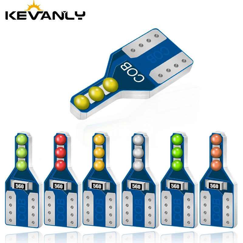 

10pcs T10 LED W5W Bulbs 194 Bulb 168 6SMD Car Interior Reading Lamp Rear Parking Clearance Auto Signal Lamp Multicolor