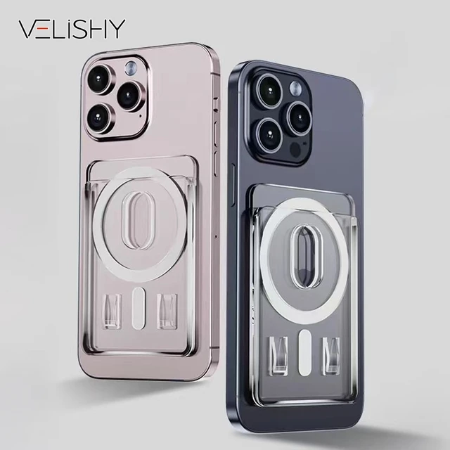 Przezroczysty portfel magnetyczny na telefon 15 Pro Max 14 12 13 dla S24Ultra S23 Magnetyczny uchwyt na kartę Torba na telefon Akcesoria