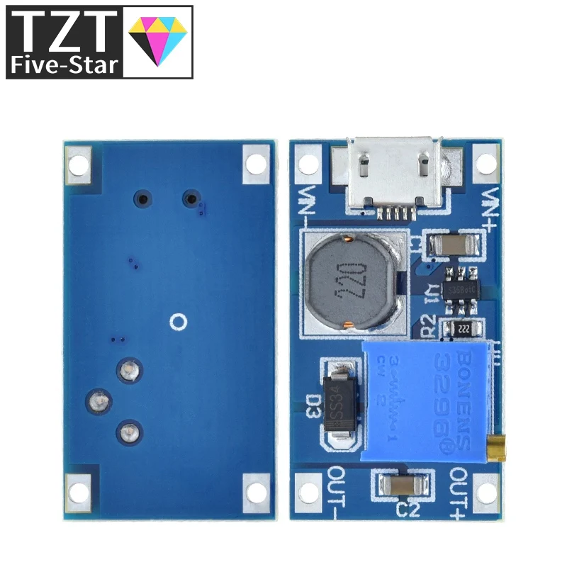 TZT MT3608 DC-DC Step Up Converter Booster Power Supply Module Boost Step-up Board MAX output 28V 2A