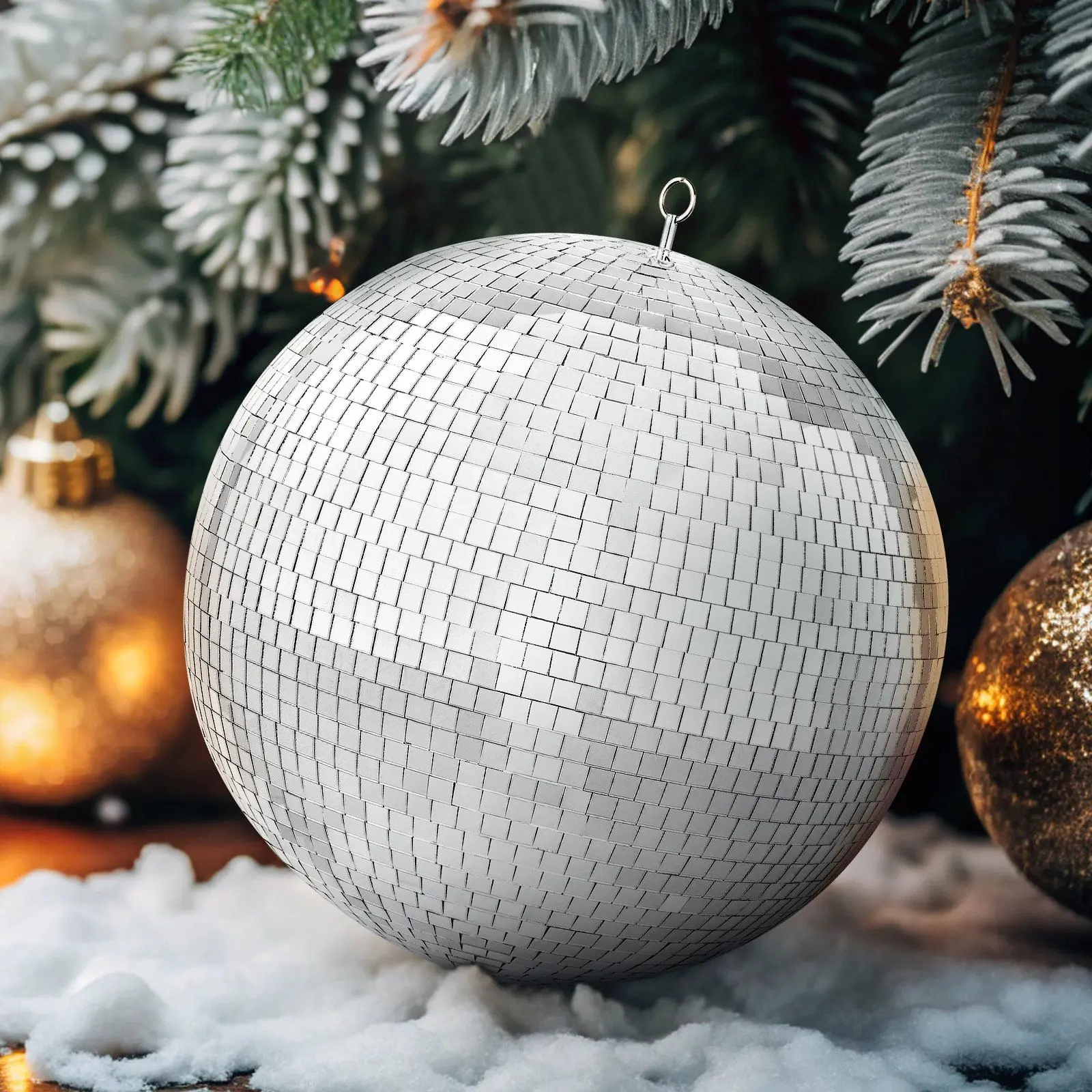 

Mirror Disco Ball 20 In Silver Party Large Disco Ball with Hanging Ring