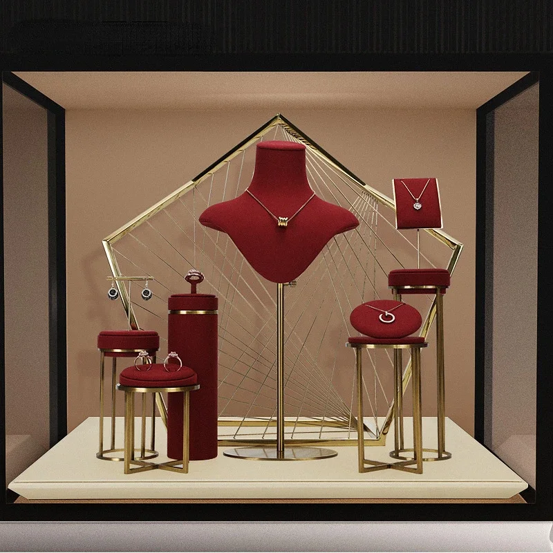 

Jewelry display stand necklace neck window display high-grade metal ring earrings bracelet jewelry display props