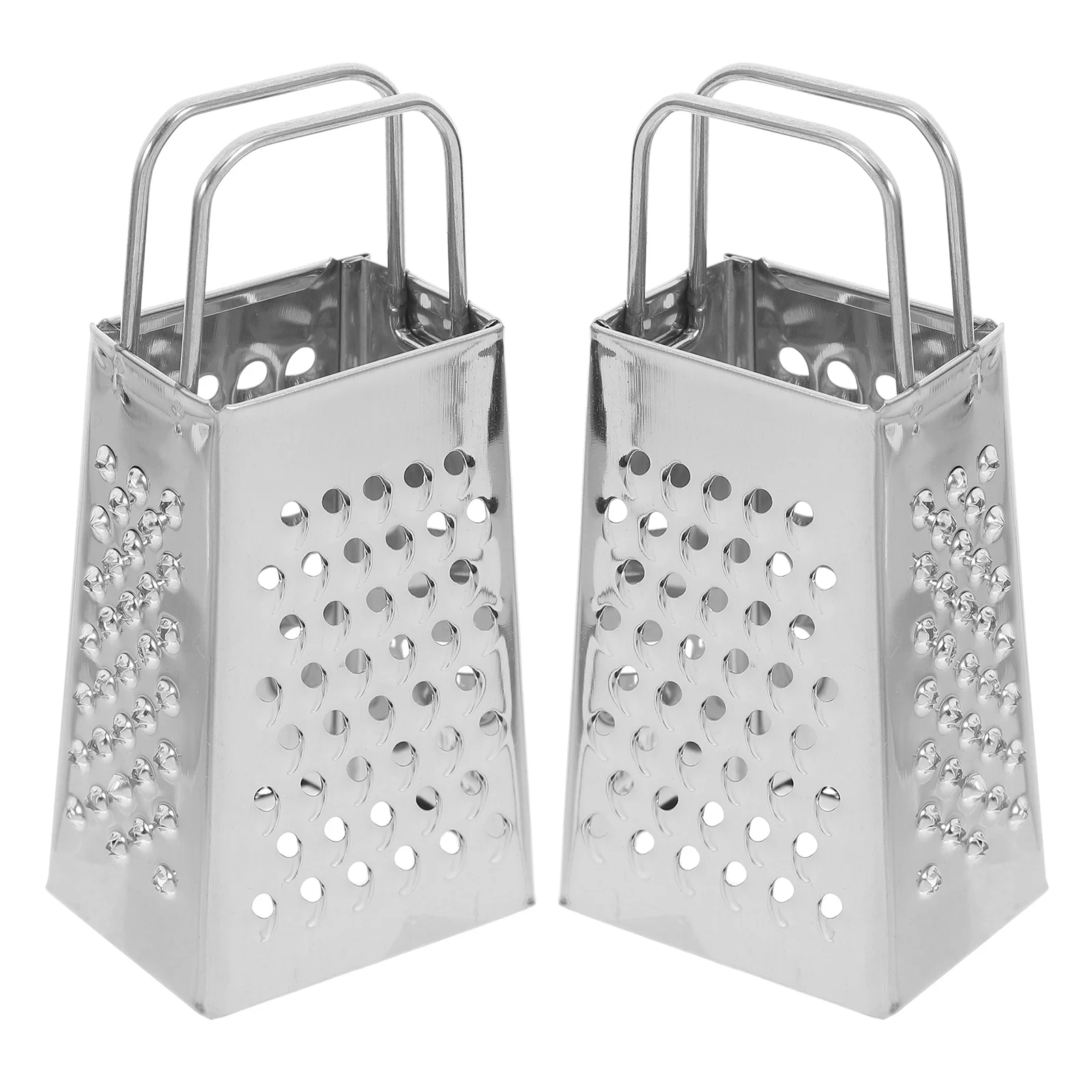 

2pcs Mini Grater Cheese Shredder Stainless Steel Slicer Potato Tool Kitchen Gadgets Four-sided Handheld Vegetable Fruit