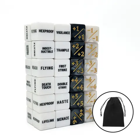 48 Pcs Abilities Keywords Counters Creature Stats Buff Tokens Dice Set for Magic The Gathering MTG TCG Card Games Accessories