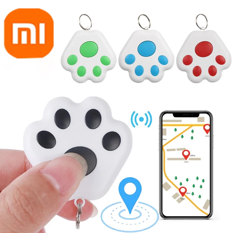 Xiaomi-ミニGPSペット,犬の足の形,ロス防止,ワイヤレス,Bluetoothロケーター,ペット,子供,バッグ,財布,鍵,首輪,アクセサリー