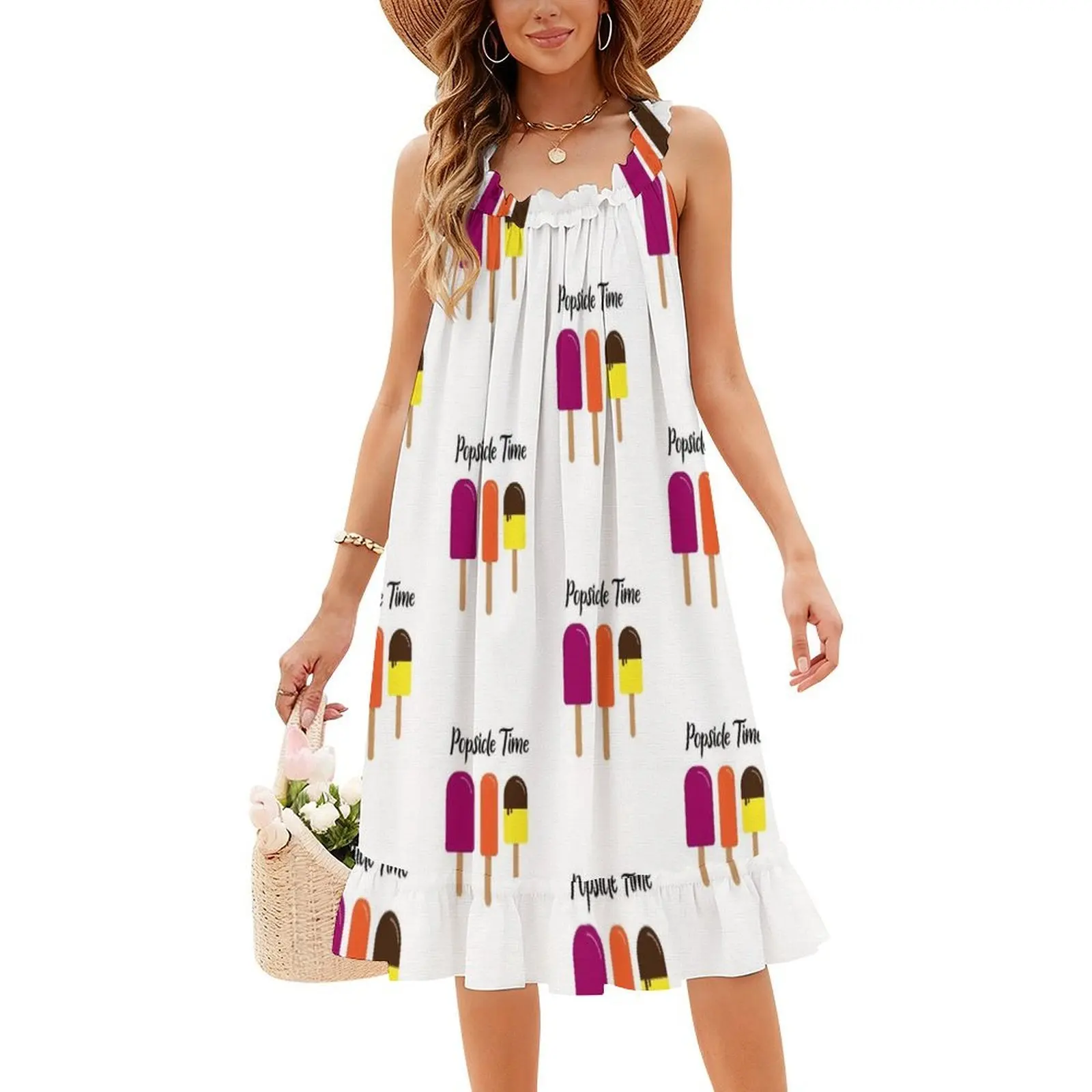 الصيف المصاصة الصيف هو وقت المصاصة المرأة الشارع الشهير فستان الحفلات العصرية طباعة نادي الملابس للإناث الصيف المصاصة #4