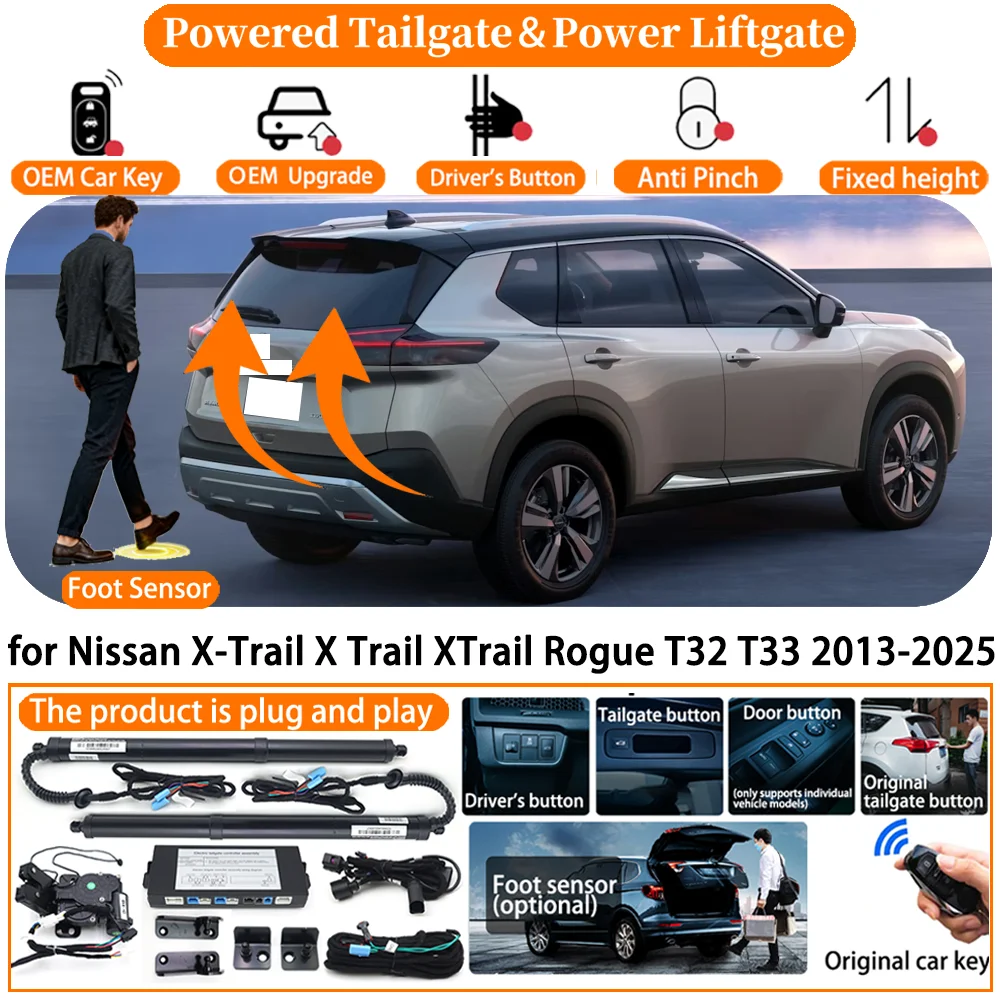 Car Smart Powered Tailgate system for Nissan X-Trail X Trail XTrail Rogue T32 T33 2013-2025 Automatic Electric Power Tailgate