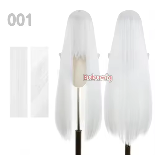 Bubuwig Synthetic Hair 100cm Long Straight Pure Color Cosplay Wigs Over 100 Colors Black White Red Blue Brown Wig Heat Resistant - Image 2