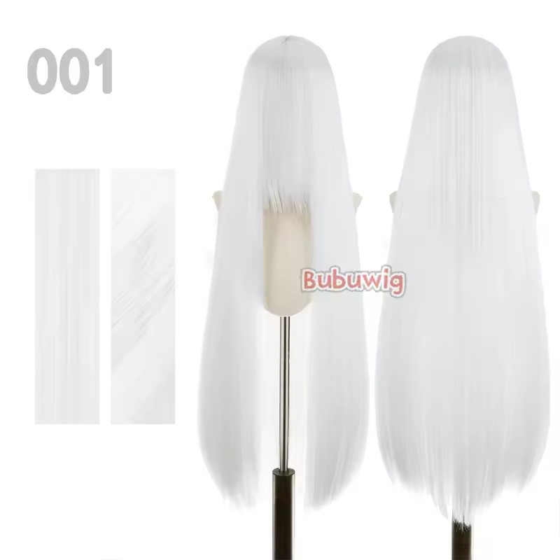 Bubuwig Synthetic Hair 100cm Long Straight Pure Color Cosplay Wigs Over 100 Colors Black White Red Blue Brown Wig Heat Resistant - Image 2