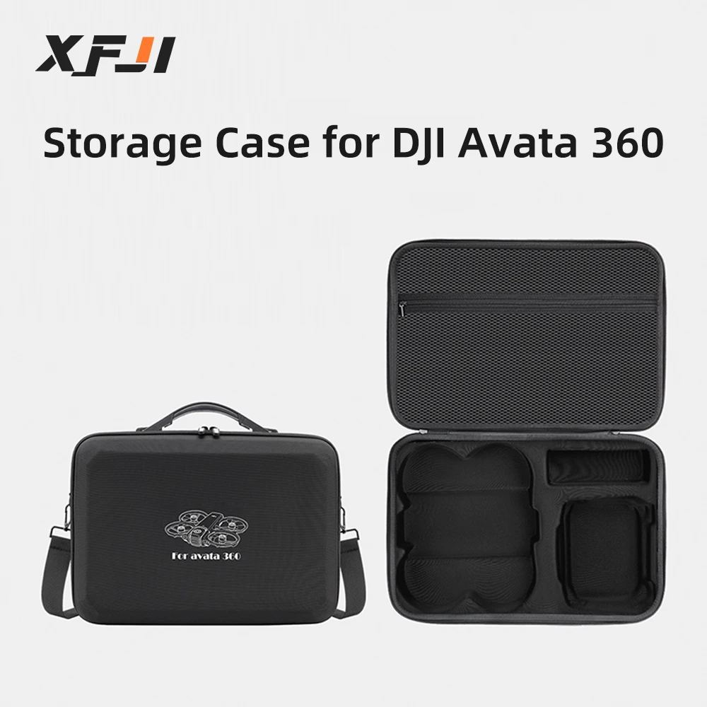 

XFJI Carrying Case Compatible with DJI Avata 360 Combo EVA Hard Shell RC 2 Shoulder Bag Travel Storage Pouch Drone Accessories