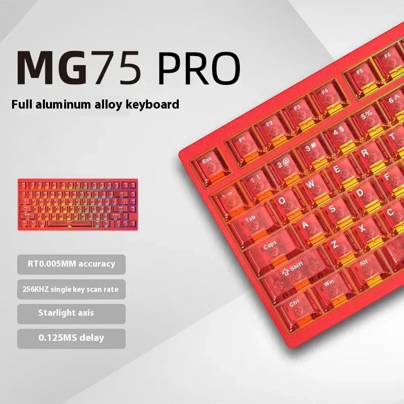 

RK75 PRO Gaming Magnetic Keyboard 0.005mm 8K Polling Rate Aluminum Magnetic Mechanical Keyboard Rapid Trigger RGB Hotswap