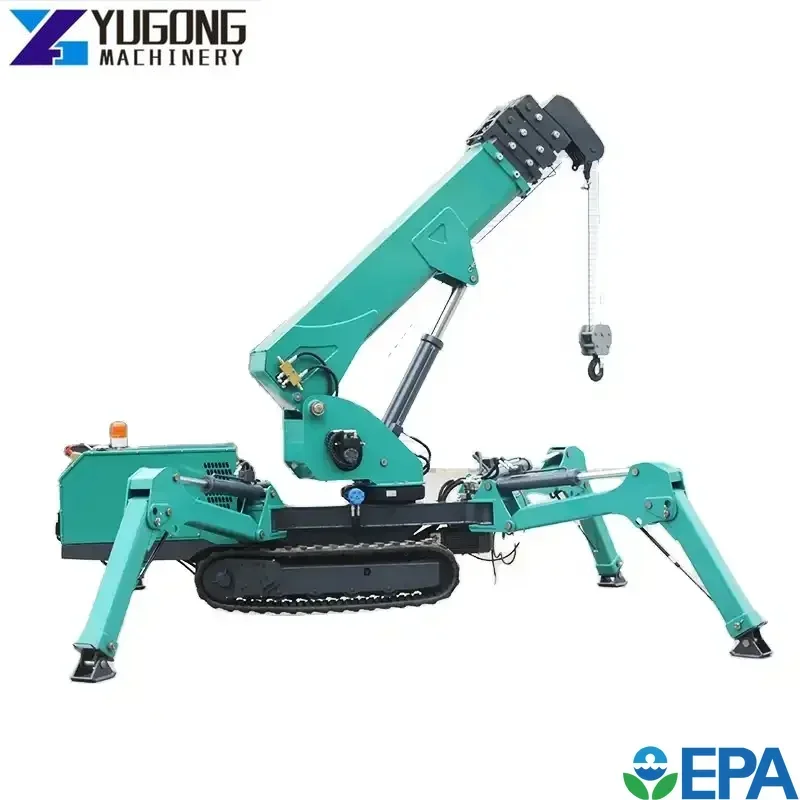 YG 1.5ton 6m Mini Wireless Spider Crane Remote Control Tracked Spider Crane Micro Telescopic Crawler Lifting Spider Crane Tool
