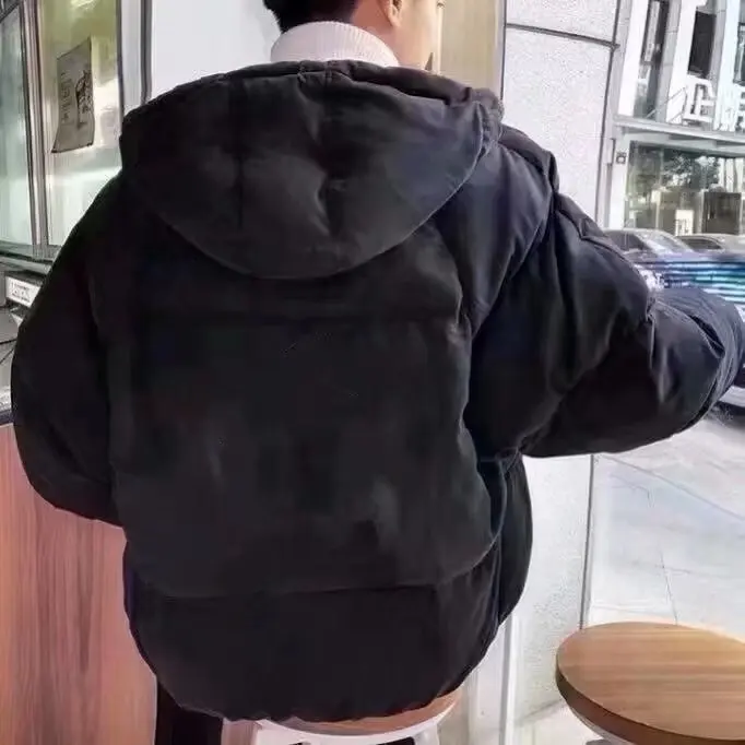 سترة شتوية سميكة بغطاء للرأس مفتوحة من الأمام بلون واحد وحجم كبير، معطف محشو بالقطن للجنسين، ملابس خارجية دافئة وعصرية #4