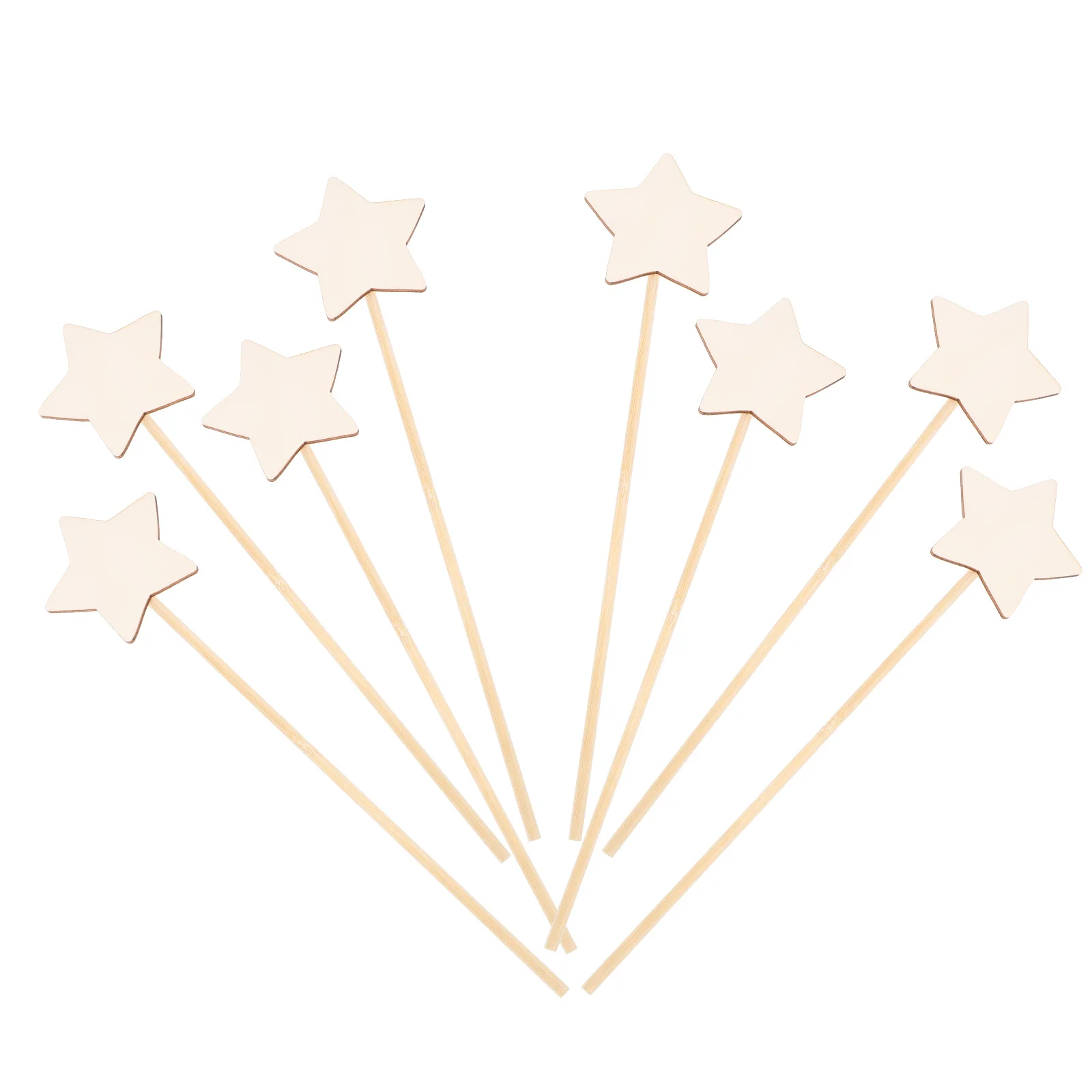 8Pcs Fairy Wand DIY Kids Wooden Star Sticks Handmade Painting Craft Creative Activity Set for Children Art Fun