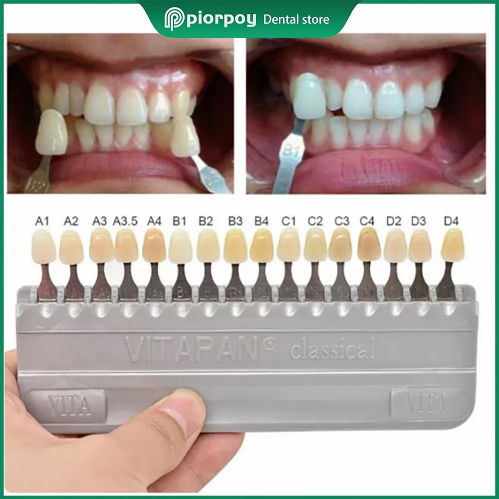 

Стоматологическое оборудование PIORPOY, модель зуба, отбеливание зубов, фарфор, сковорода VITA, классическая 16-цветная направляющая, модель колориметрической пластины Vita