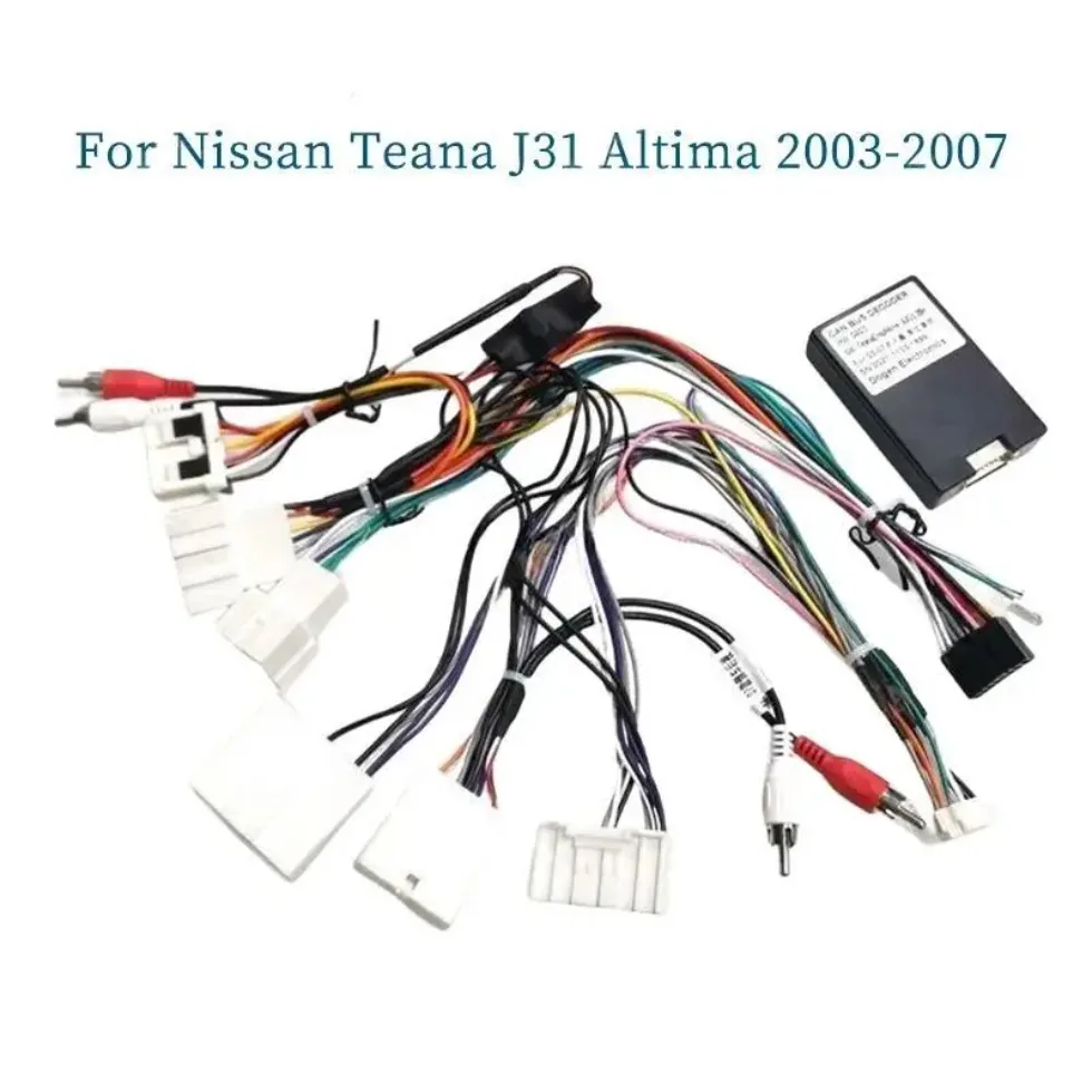 Car Wiring Harness Adapter Canbus Box Decoder For Nissan Teana J31 Altima Cefiro 2003-2007 Android Radio Power Cable