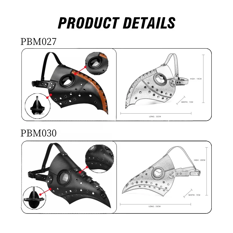 صنم هود مع فريدة من نوعها الرجعية Steampunk مبالغ فيها قناع الطيور الأنف الطويل للكبار تأثيري هالوين ملابس تنكرية للحفلات الجنس لعب #6