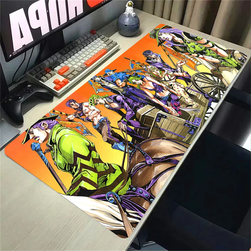 PC Gamer Joseph Joestar Mouse Pad Cabinet Keyboard Gaming Accessories Jojo Bizarre Adventure Laptop Rug Large Lock Edge Mousepad