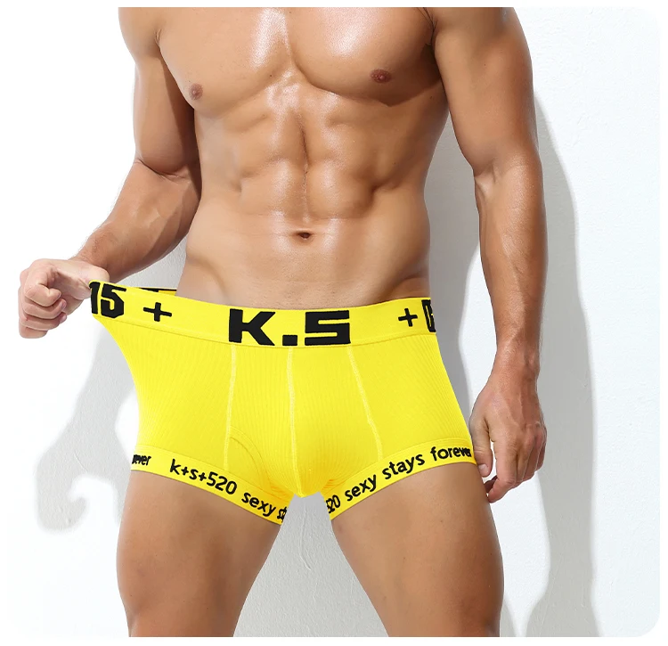 Men Underwear Boxers Cotton Panties Breathable Letter Printed Boxershorts Male Mid Waist Underpants