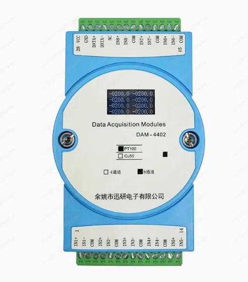 4-way/8-way PT100 platinum thermistor RTD input temperature acquisition module transmitter to RS485 DAM-4402