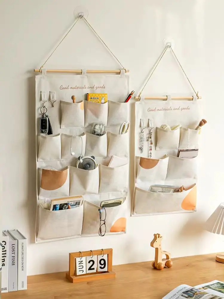 

Fabric storage hanging bag wall hanging type headboard door behind dormitory wall hanging storage bag wall hanging bag