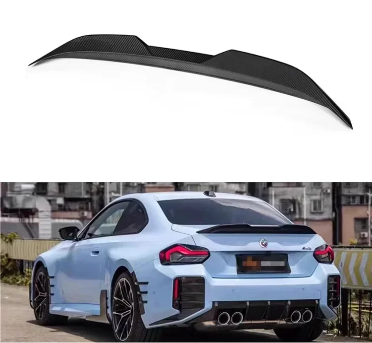 Real Carbon Fiber Rear Wing Lip Diffuser Tail Trunk Spoiler For BMW 2 Series G42 M235i M240i G87 M2 2022 2023 2024 2025