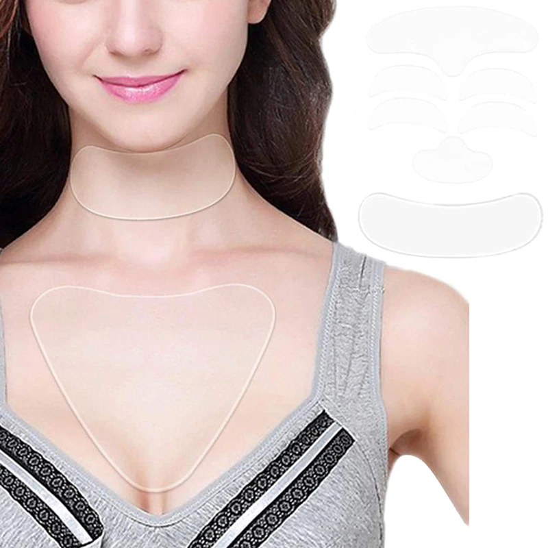 1/3PCS Reusable Washable Self Adhesive Face Skin Care Silicone Chest Lift Patches Anti-wrinkle Chest Wrinkles Removal Patch