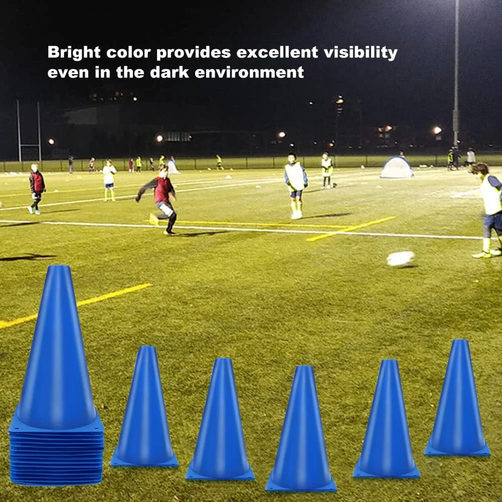 15 Pack 9 Inch Traffic Training Cones,Agility Field Marker Cones,for Football Basketball Practice Blue